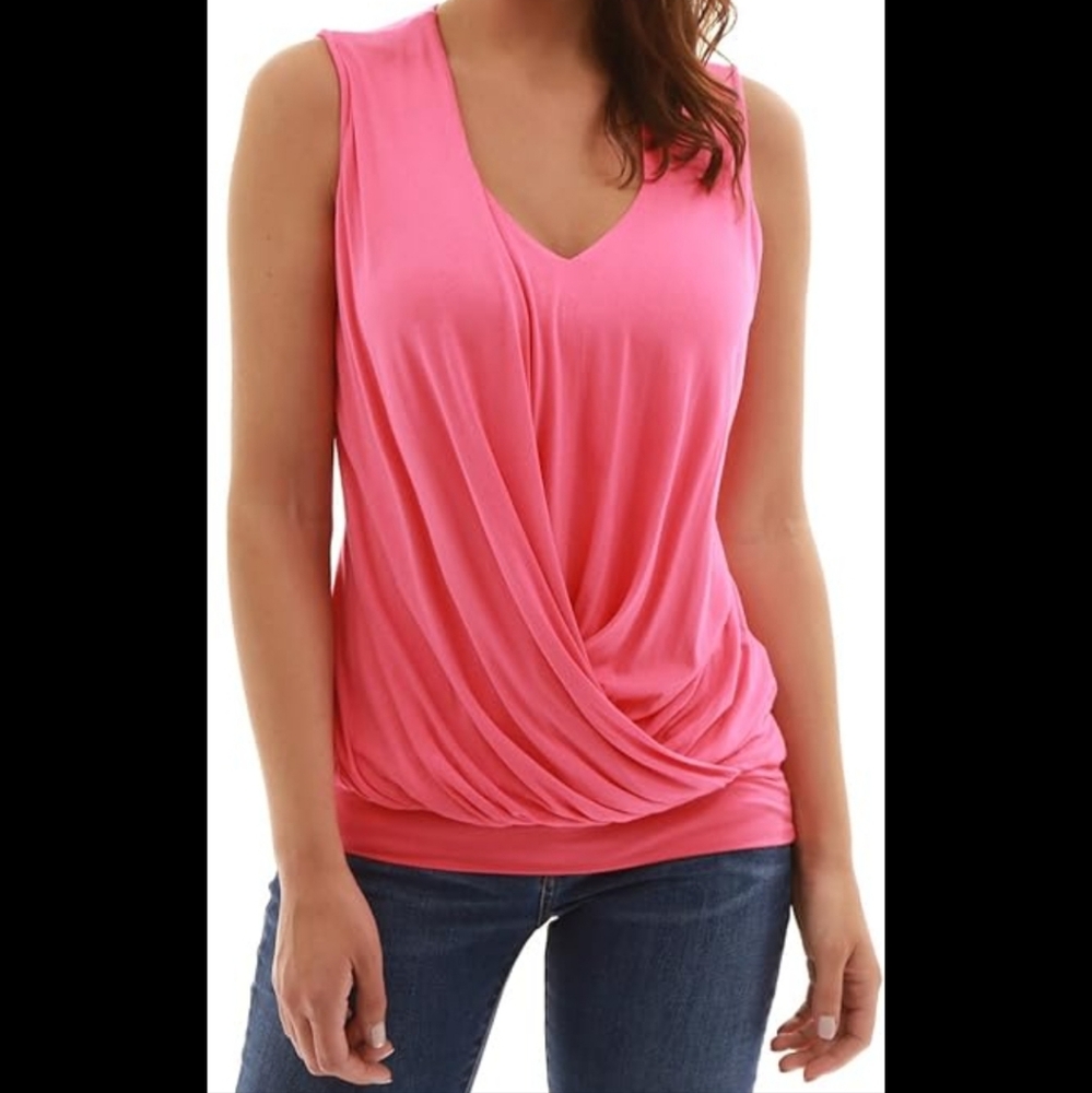 PattyBoutik Women V Neck Sleeveless Elastic Hem Blouse